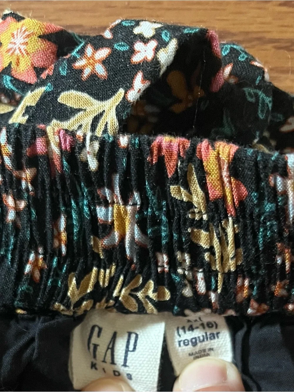 Gap Kids Floral Ruffle Hem Skirt Girls XL 14-16 Black Pink